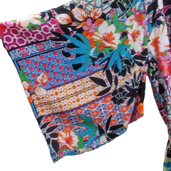 JOSIE Floral Rayon Kimono Wrap SIZE S - Picture 11 of 11